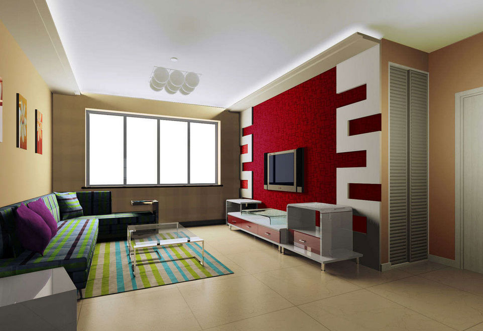 红色主题电视背景墙设计