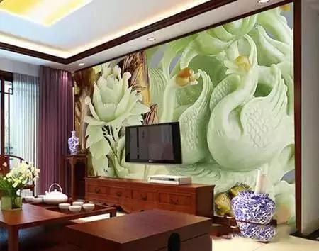 用翡翠做电视背景墙