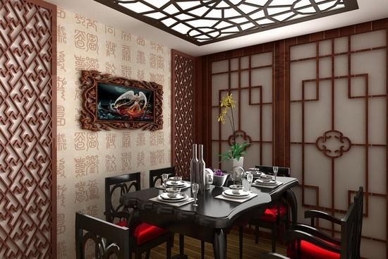 中式风格装修的餐厅