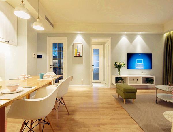 淡黄色清新北欧风两居室装修