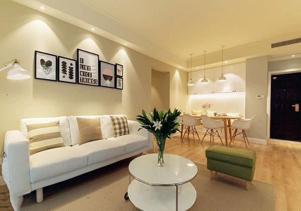 淡黄色清新北欧风两居室装修