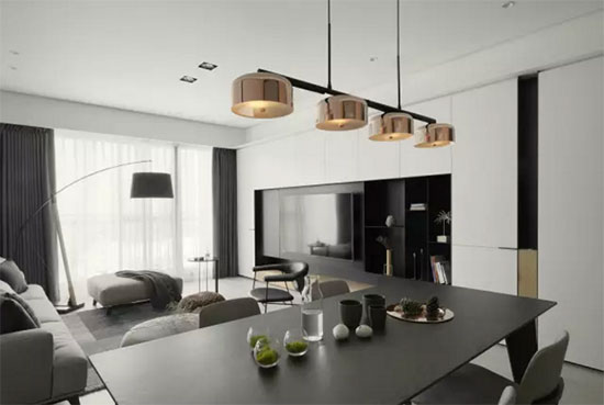 装修采用黑白色搭配