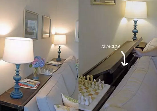 木板做木架放沙发后