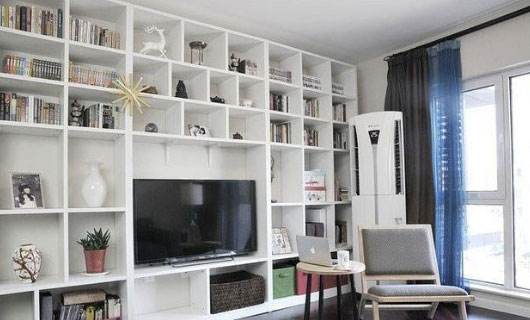 书柜电视背景墙