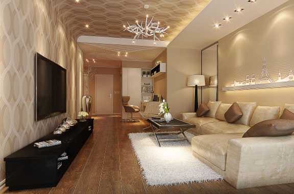 现代风格两房装修效果图