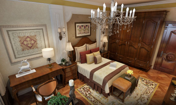 美式风格三房两厅装修效果图