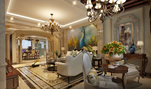 美式风格三房两厅装修效果图
