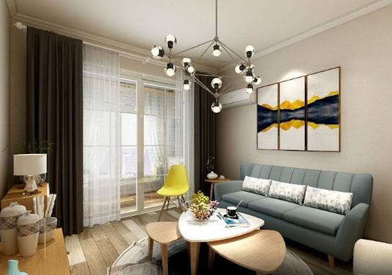 简约风格三房设计效果图