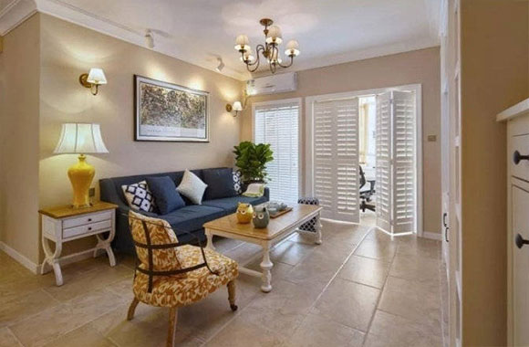 76㎡浪漫法式风格装修，面积虽小却很温馨，满墙电视柜更实用！