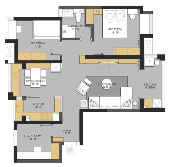 简约风格三房装修