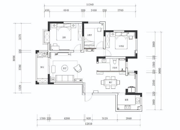 北欧风三房装修