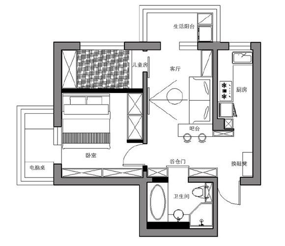 简约风格两房装修