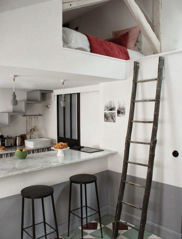 小户型装修,高架床