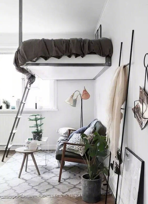 小户型装修,高架床