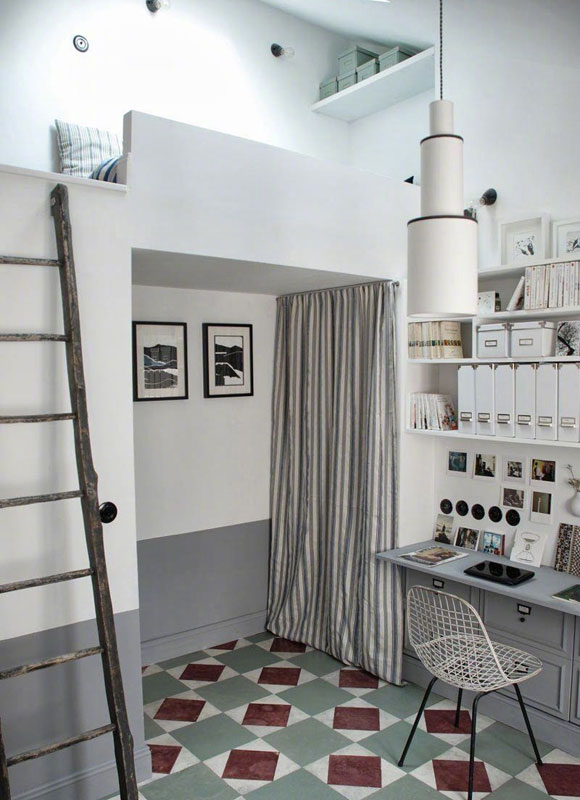 小户型装修,高架床