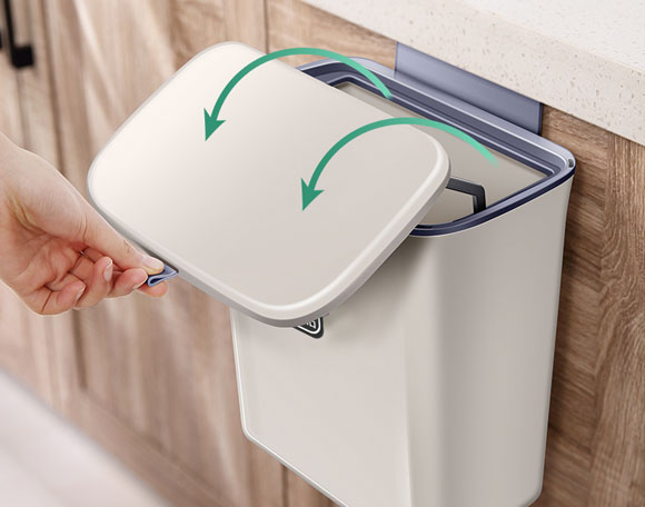 壁挂式带盖垃圾桶