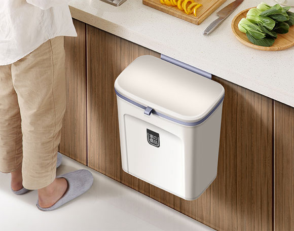 壁挂式带盖垃圾桶