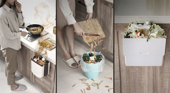 壁挂式带盖垃圾桶