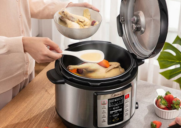Midea/美的5升多功能智能电压力锅，一锅双胆不串味！