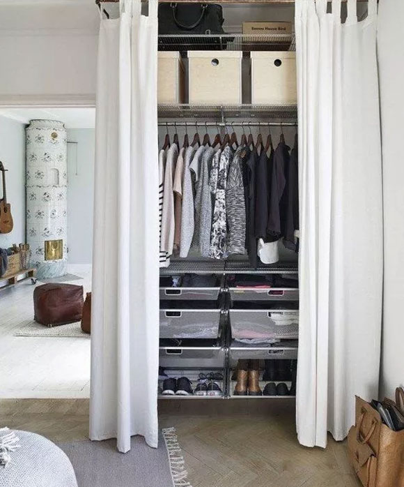 衣柜不装门好不好,入墙式推拉门衣柜,定制衣柜