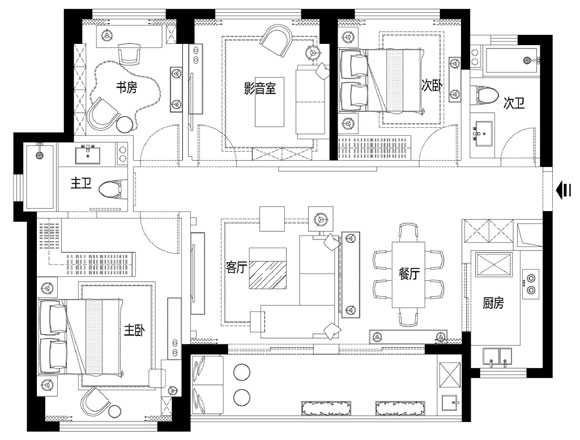 简欧风格大户型装修设计