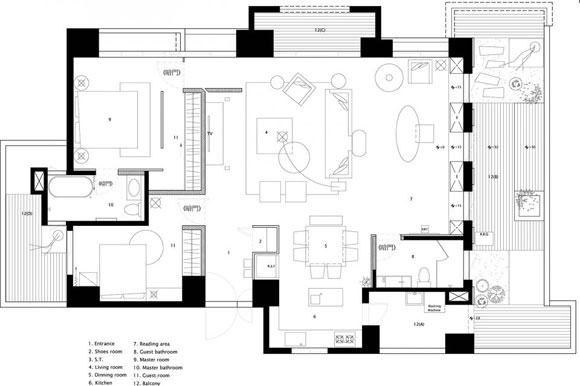 现代风格两房装修