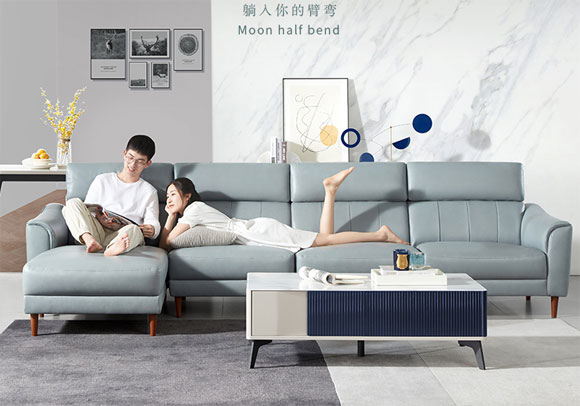 顾家家居意式轻奢真皮沙发,现代简约客厅头层牛皮沙发! 