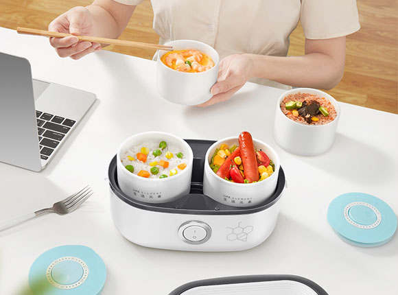 生活元素陶瓷电热饭盒/可插电加热保温便当盒