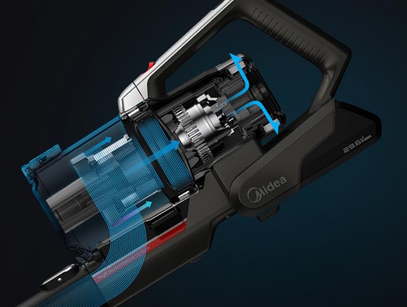 美的P7小型家用大吸力除尘螨免弯腰无线吸尘器