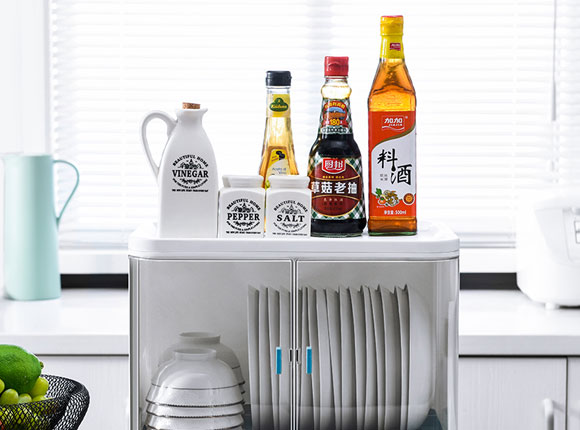 友耐碗架沥水架/厨房置物架/带盖收纳盒/多功能碗柜