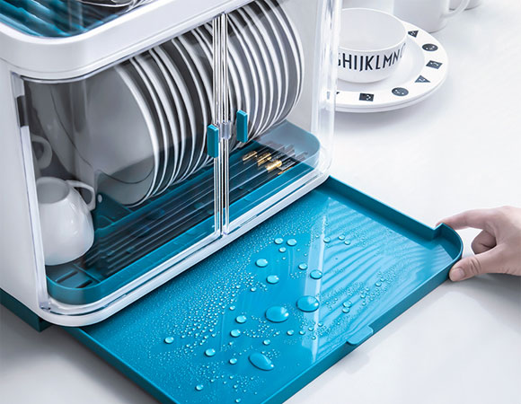 友耐碗架沥水架/厨房置物架/带盖收纳盒/多功能碗柜