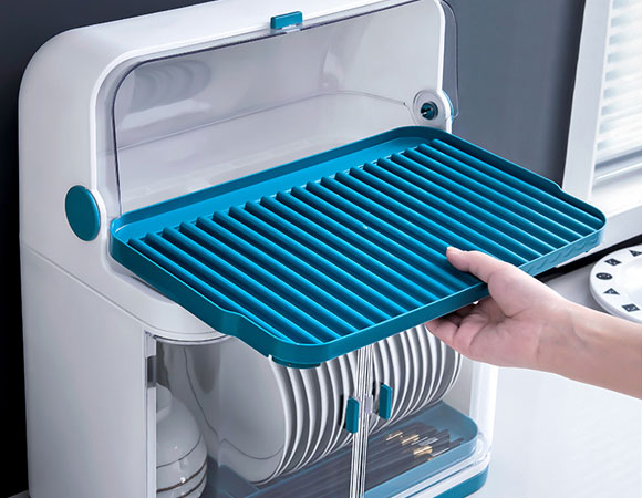 友耐碗架沥水架/厨房置物架/带盖收纳盒/多功能碗柜