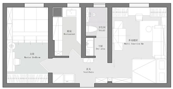 简约风格小两房装修设计