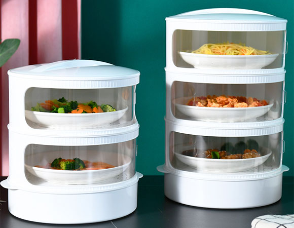 韩美菲多层滑门饭菜保温罩/防尘罩，食物防苍蝇神器