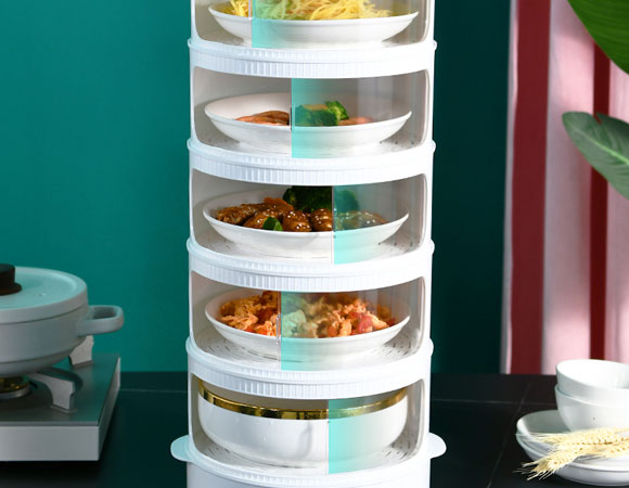 韩美菲多层滑门饭菜保温罩/防尘罩，食物防苍蝇神器
