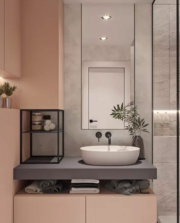 粉色系卫生间装修设计