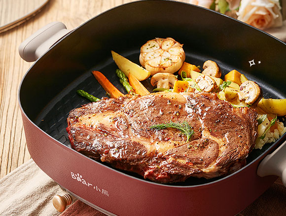 小熊无极调温多功能鸳鸯电火火锅