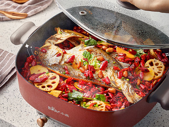 小熊无极调温多功能鸳鸯电火火锅