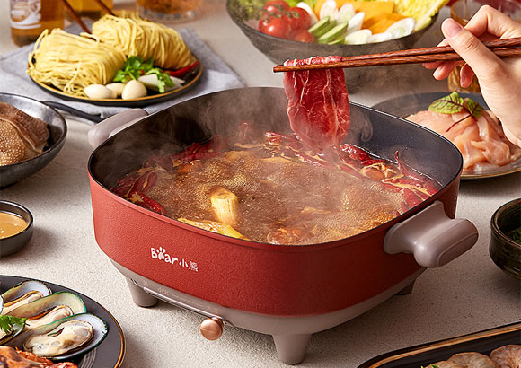 小熊无极调温多功能鸳鸯电火火锅