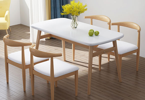 全享经济型长方形北欧风餐桌餐椅组合/咖啡桌