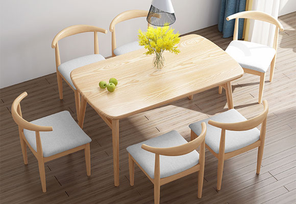 全享经济型长方形北欧风餐桌餐椅组合/咖啡桌