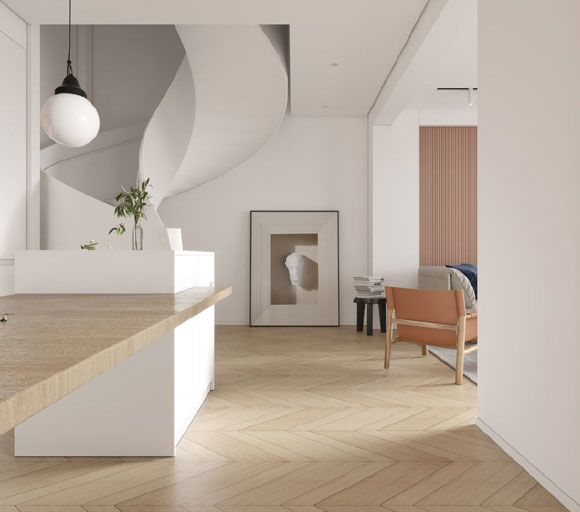 轻奢风复式装修设计