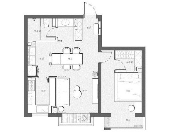 简约风格一居室装修设计