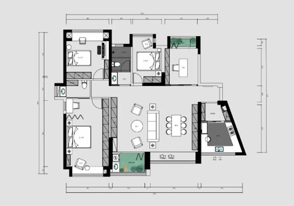 现代风格四居室装修设计