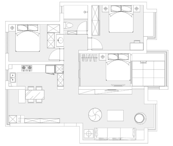 轻奢风四居室装修设计