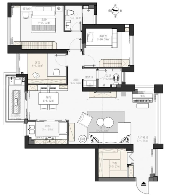 简约风格四居室装修设计