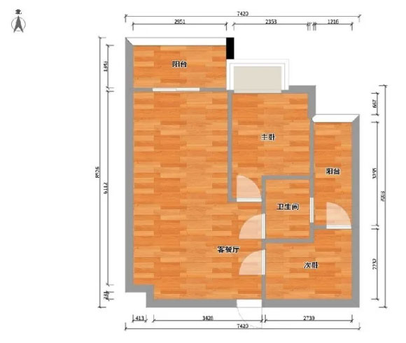 轻奢风两房装修设计