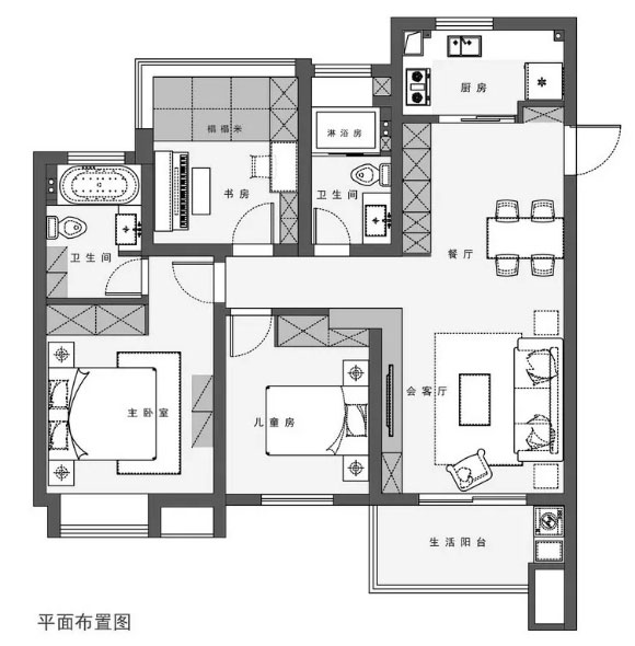 3房2卫装修设计