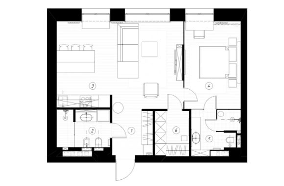 轻奢风一居室装修设计