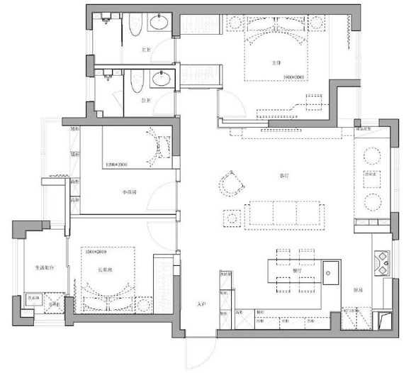 现代风格三房装修设计
